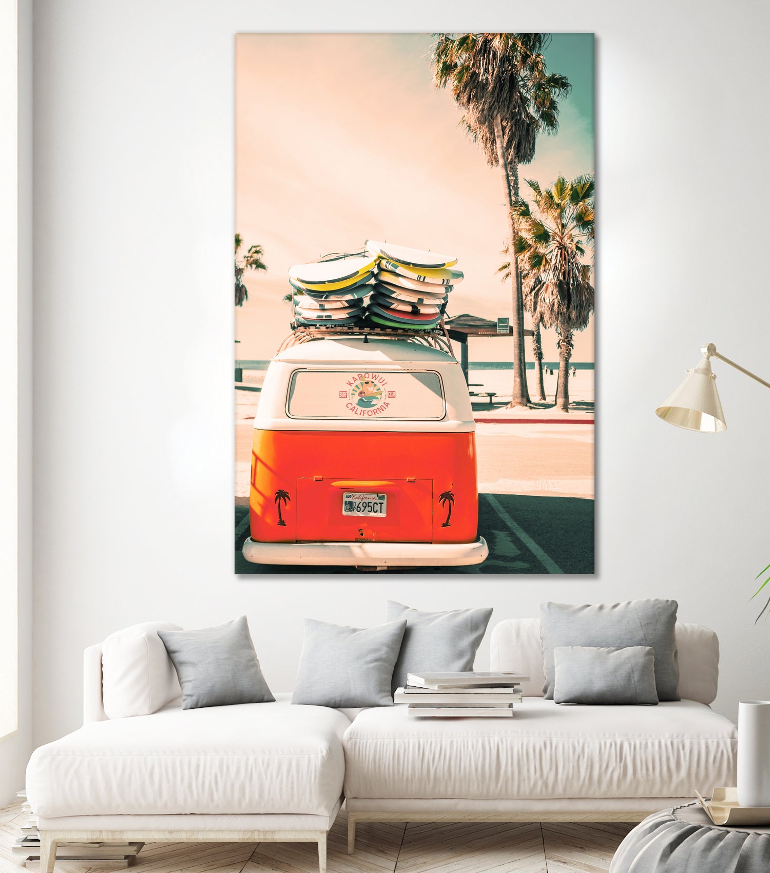 California Surf Mini Van by Jennifer Colomb on GIANT ART - orange photo illustration