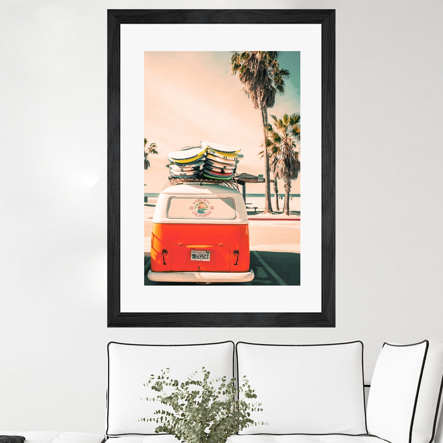 California Surf Mini Van by Jennifer Colomb on GIANT ART - orange photo illustration