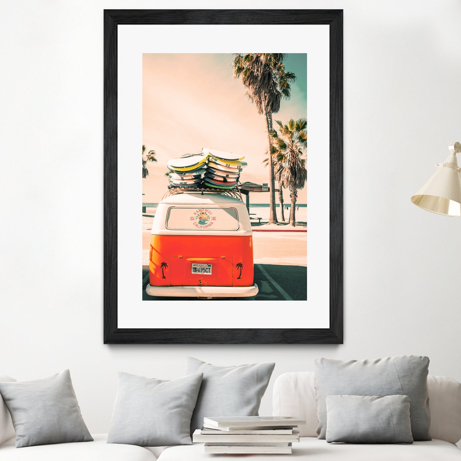 California Surf Mini Van by Jennifer Colomb on GIANT ART - orange photo illustration