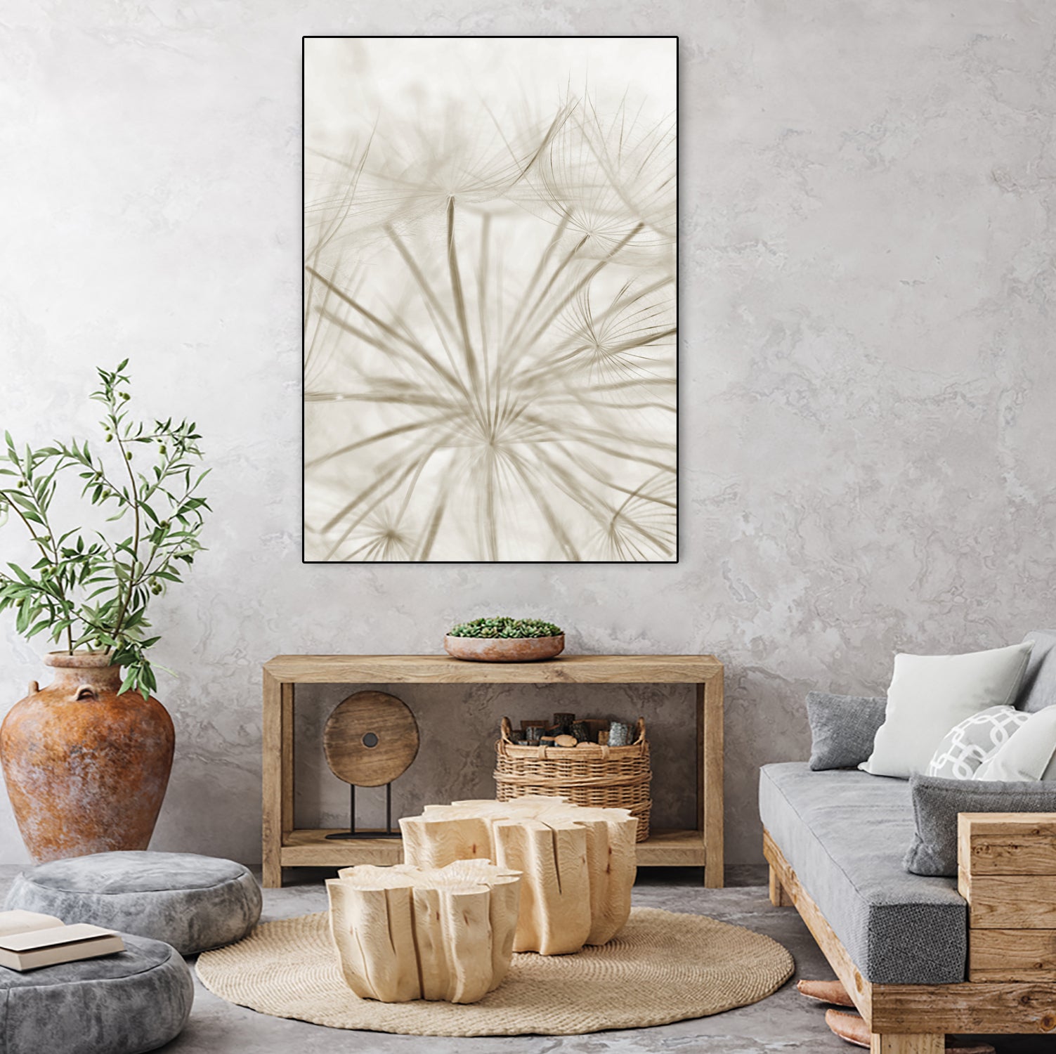 Dandelion Neutral Close-up by IOANNA PAPANIKOLAOU on GIANT ART - brown photo illustration