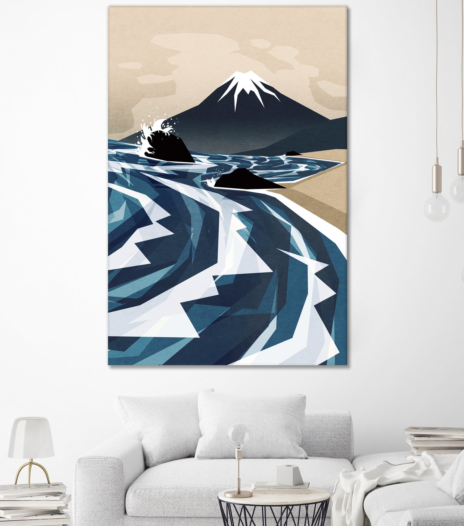 Breaking the waves by Sjoerd Piepenbrink on GIANT ART - blue digital painting