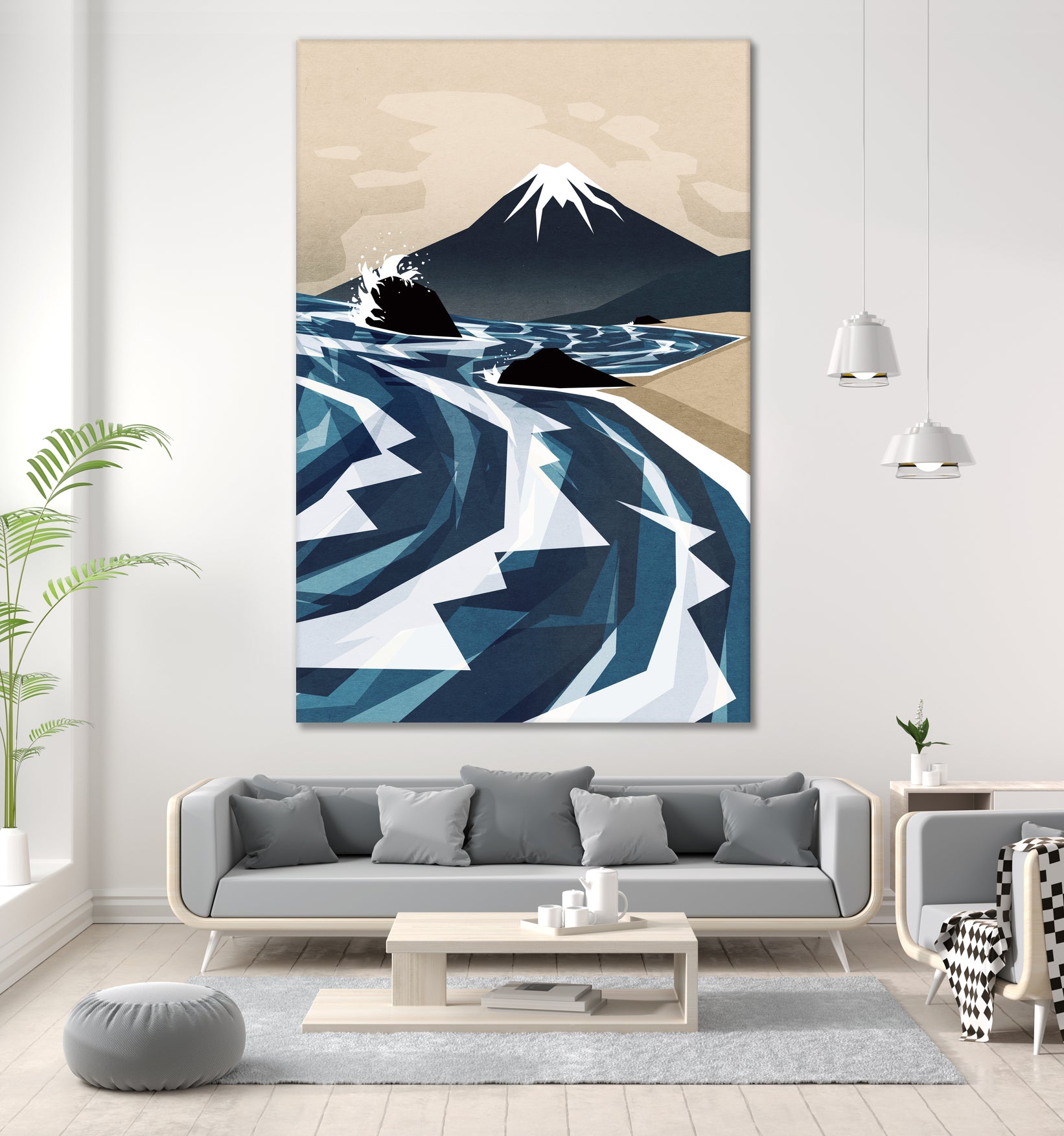 Breaking the waves by Sjoerd Piepenbrink on GIANT ART - blue digital painting