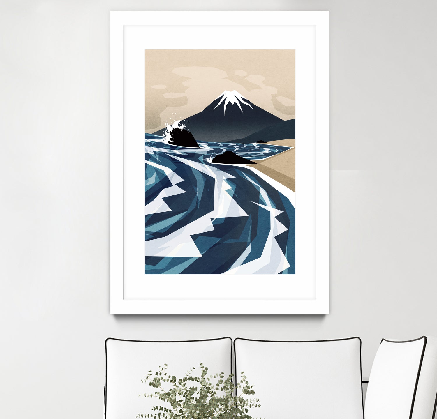 Breaking the waves by Sjoerd Piepenbrink on GIANT ART - blue digital painting