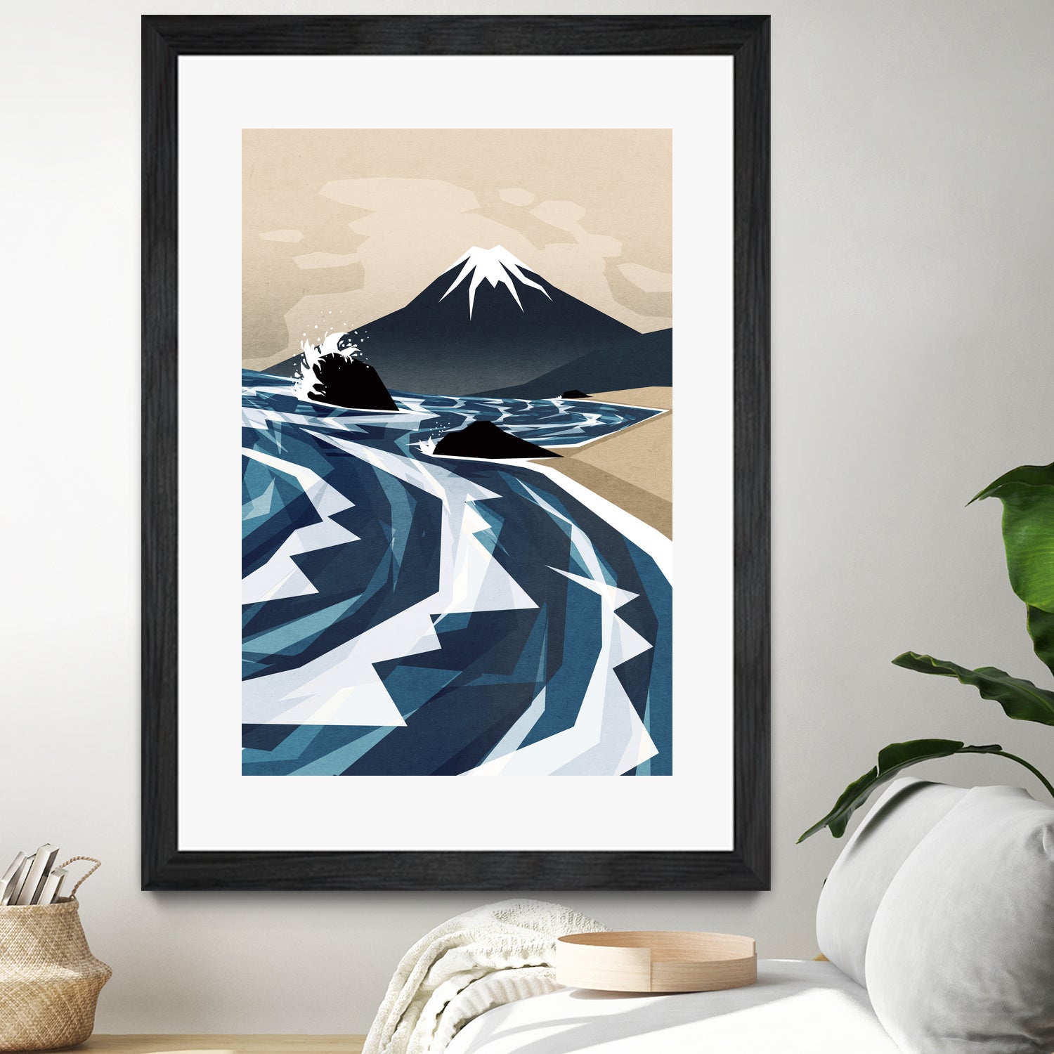 Breaking the waves by Sjoerd Piepenbrink on GIANT ART - blue digital painting