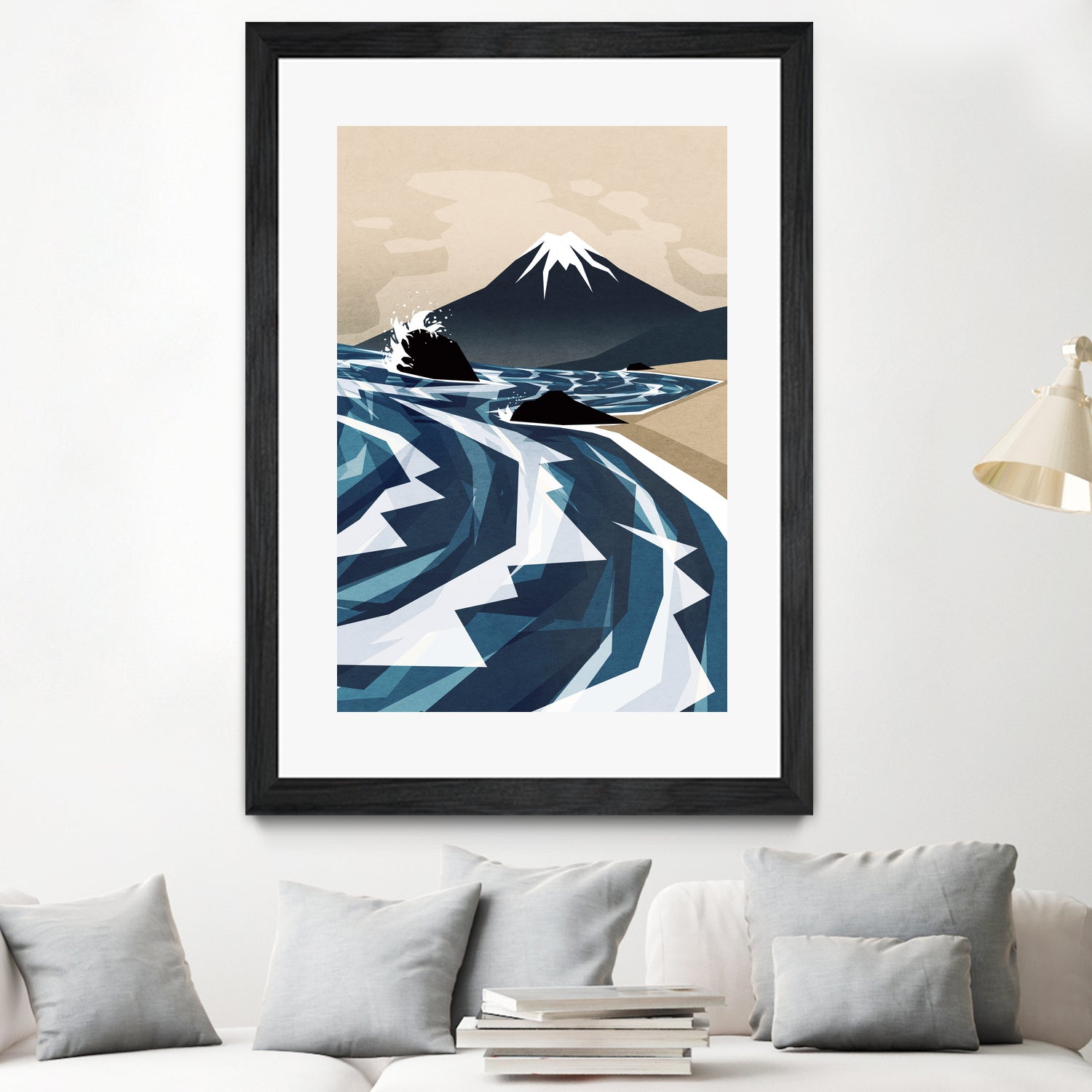 Breaking the waves by Sjoerd Piepenbrink on GIANT ART - blue digital painting