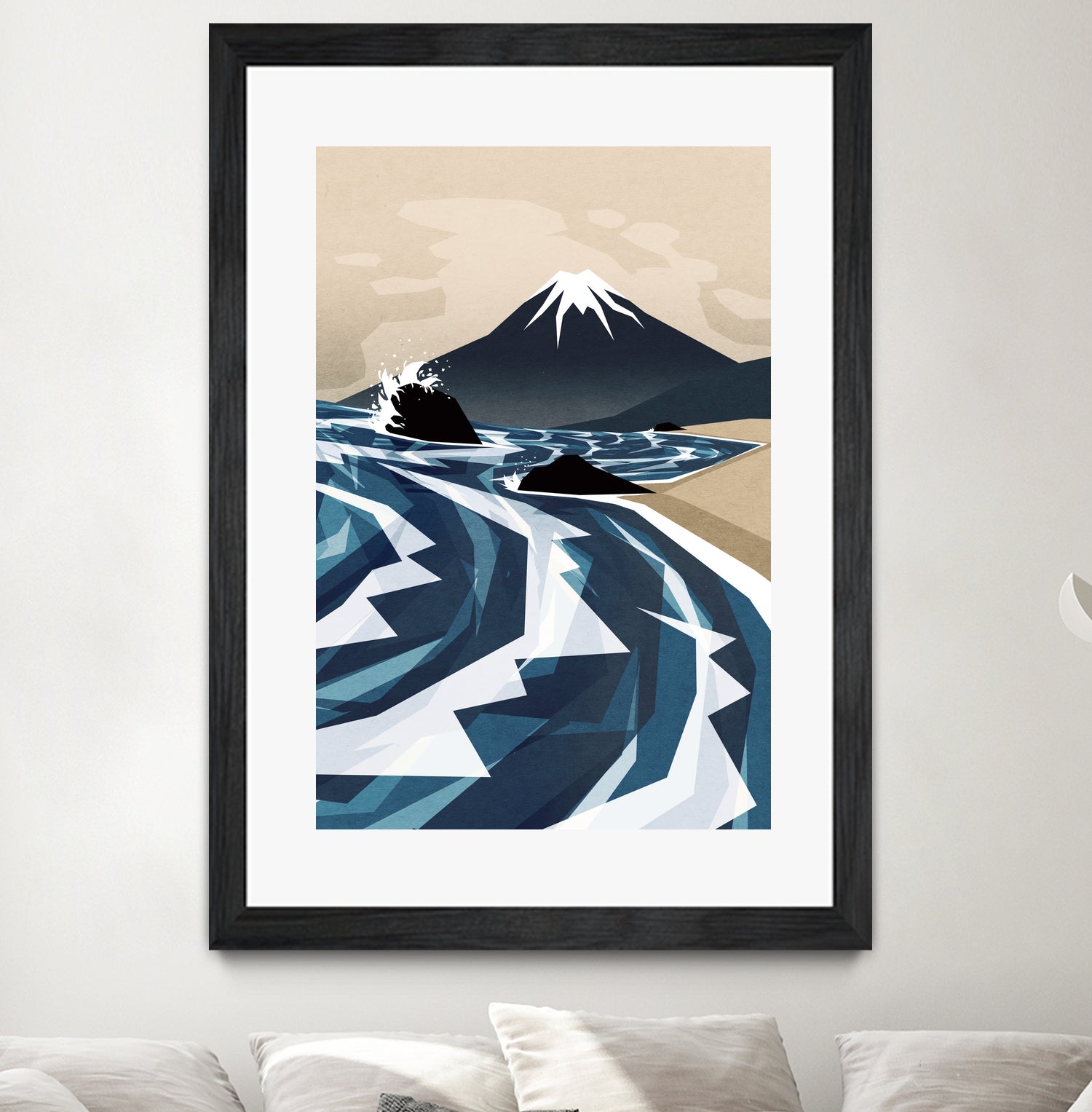 Breaking the waves by Sjoerd Piepenbrink on GIANT ART - blue digital painting