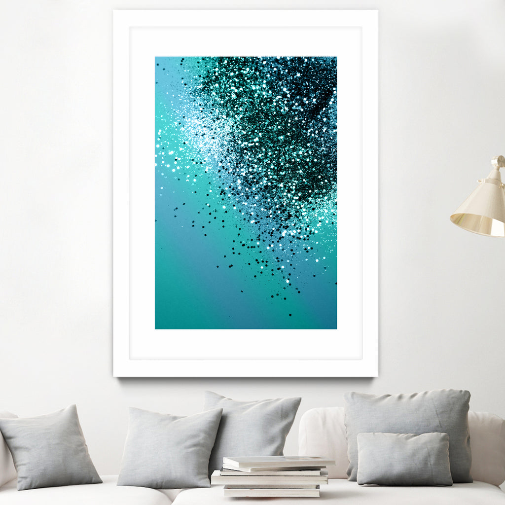 Aqua Blue OCEAN Glitter #1 #shiny #decor #art by Anita & Bella Jantz on GIANT ART - blue photo manipulation