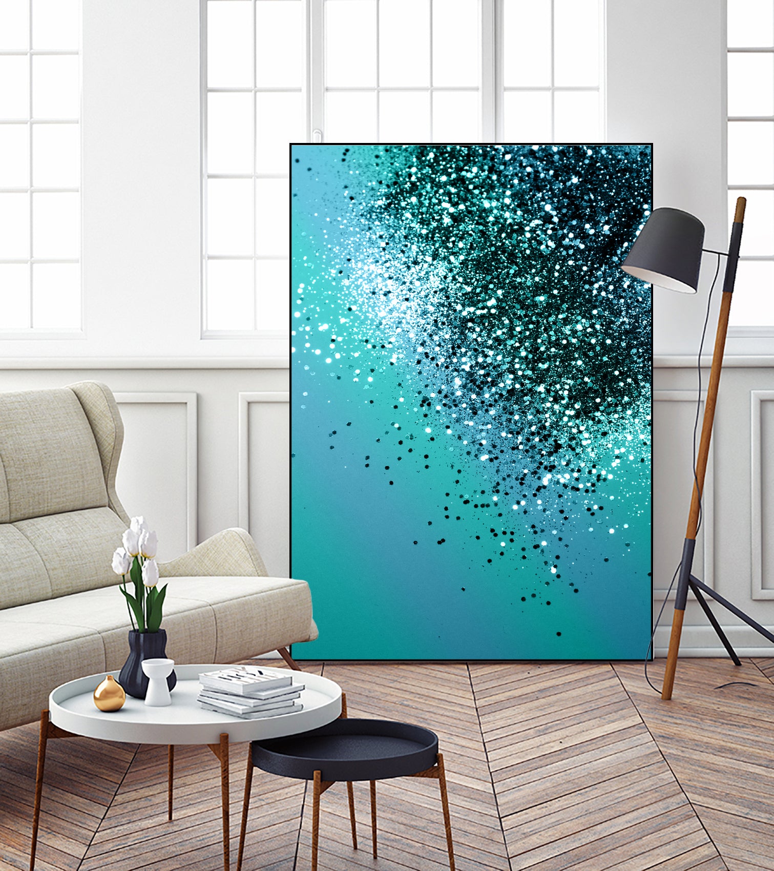 Aqua Blue OCEAN Glitter #1 #shiny #decor #art by Anita & Bella Jantz on GIANT ART - blue photo manipulation