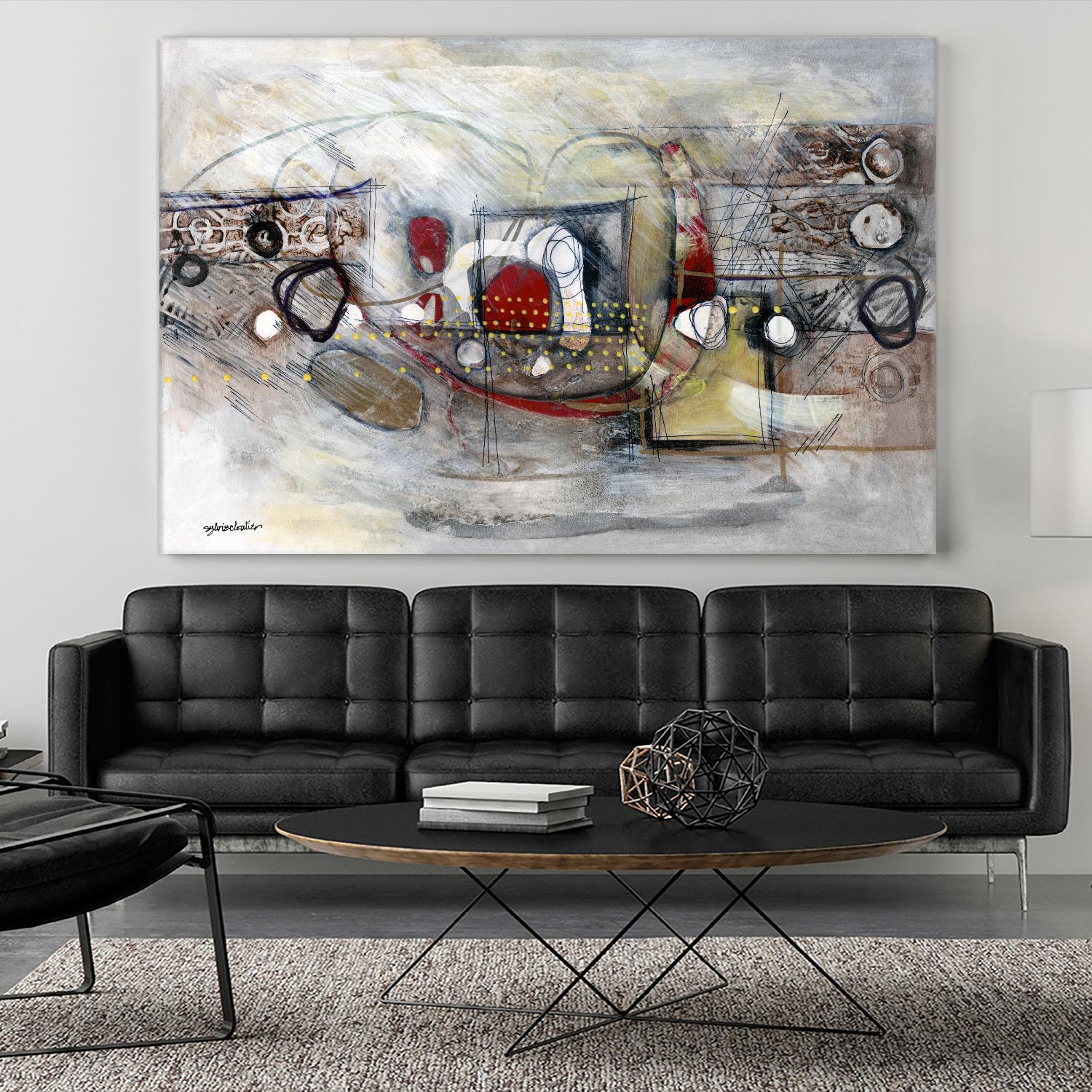 Passer au travers by Sylvie Cloutier on GIANT ART - beige abstract