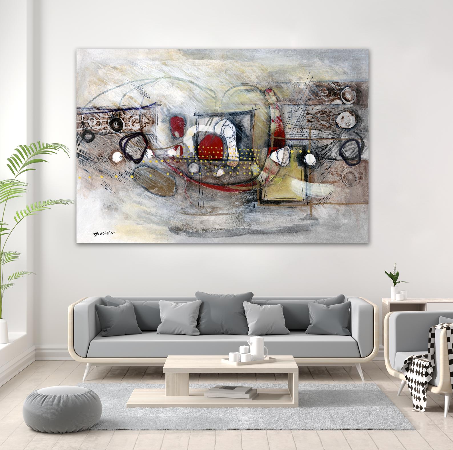 Passer au travers by Sylvie Cloutier on GIANT ART - beige abstract