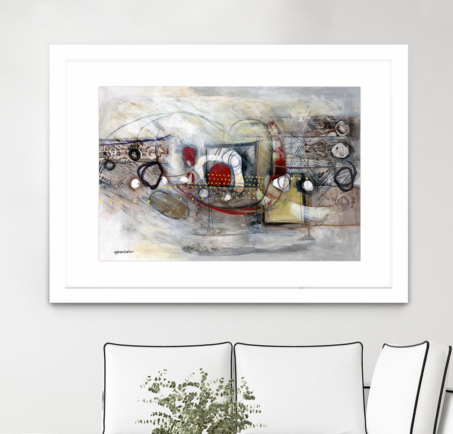 Passer au travers by Sylvie Cloutier on GIANT ART - beige abstract