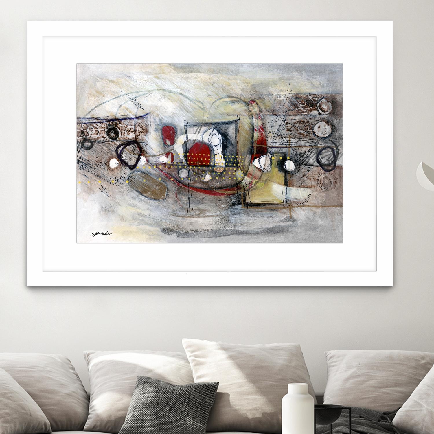 Passer au travers by Sylvie Cloutier on GIANT ART - beige abstract