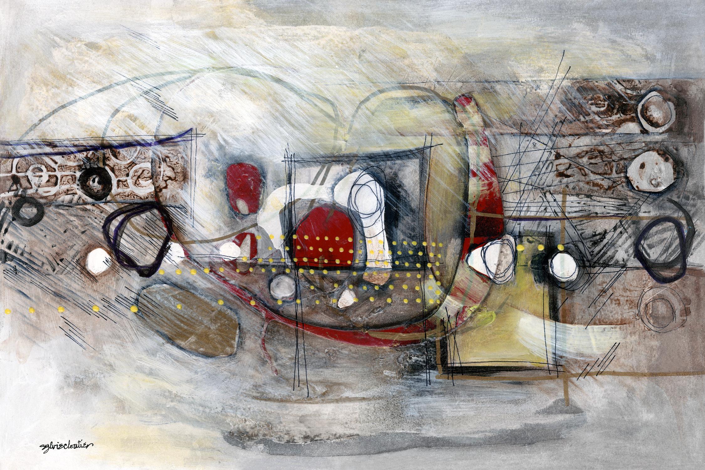 Passer au travers by Sylvie Cloutier on GIANT ART - beige abstract