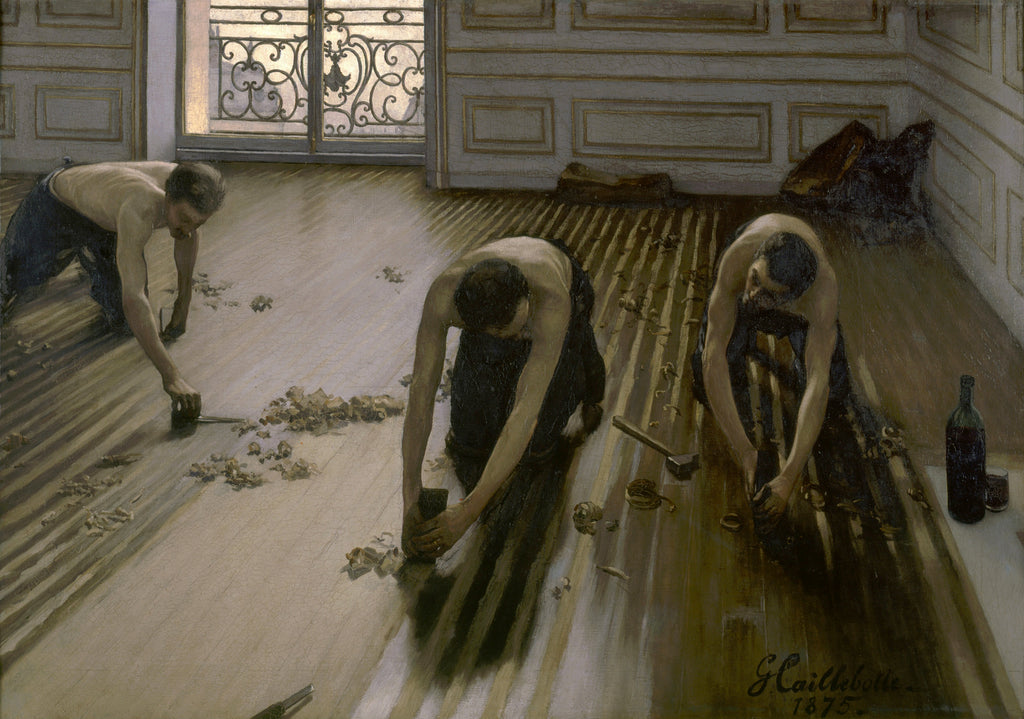 The Floor Scrapers, 1875 by Gustave Caillebotte on GIANT ART - brown figurative