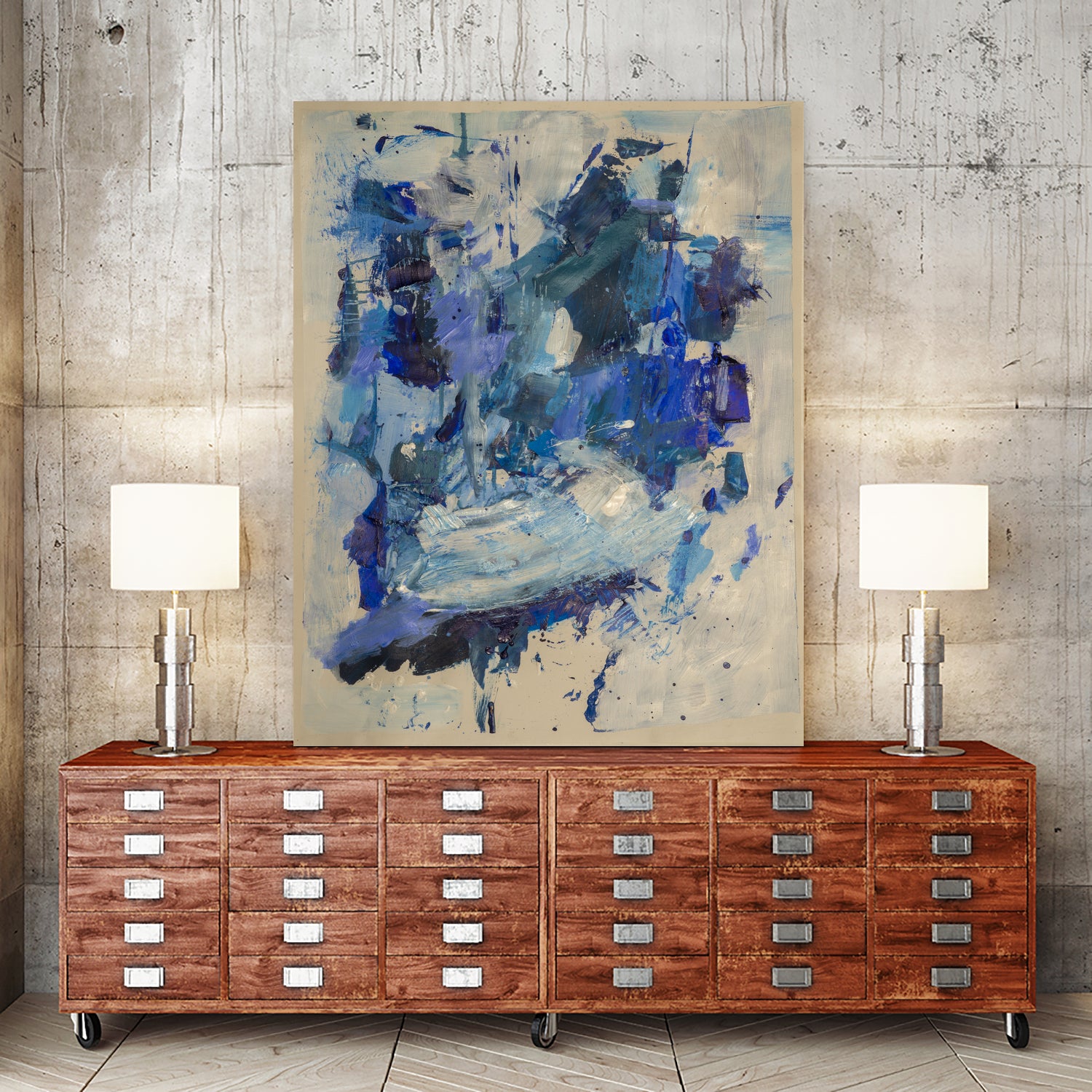 Breathe in the Ocean by Janet London on GIANT ART - blue abstract