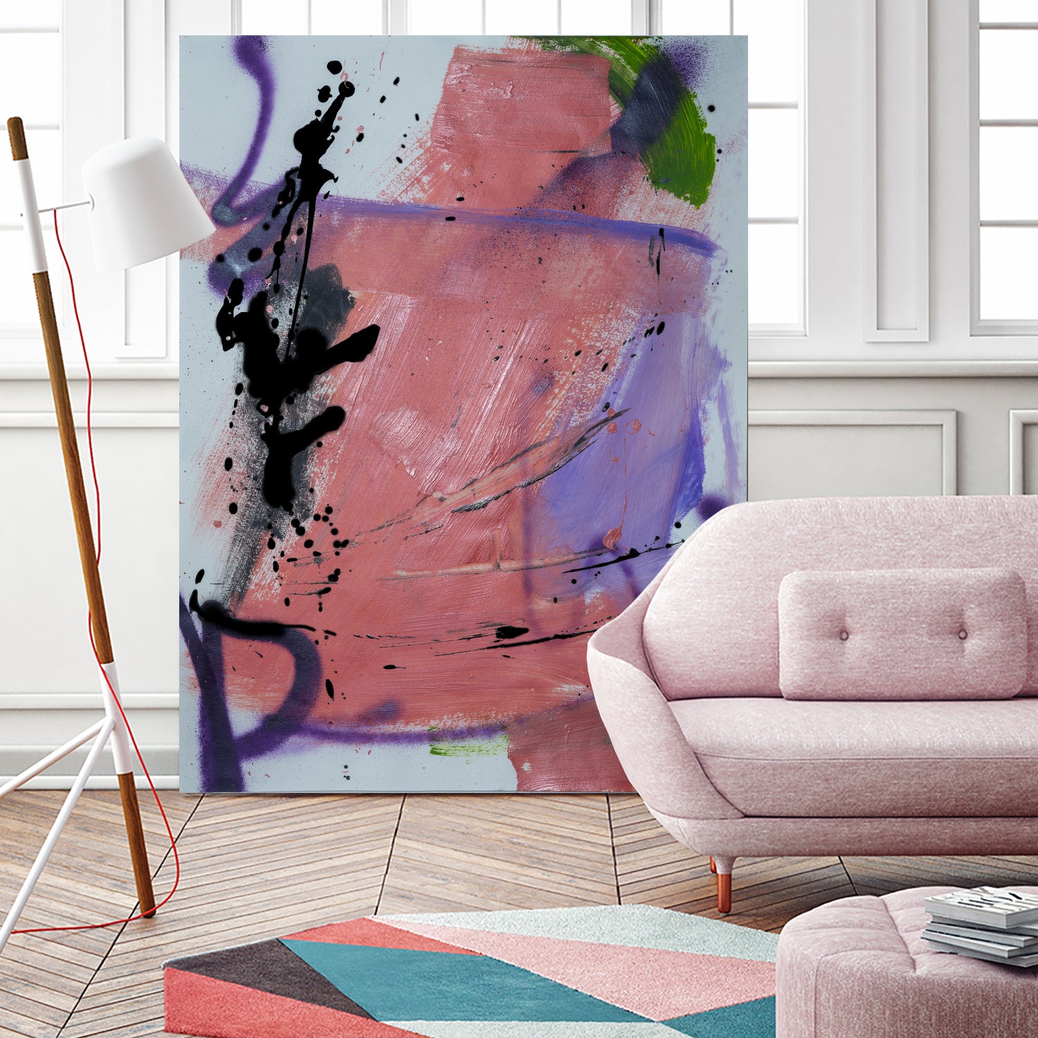 Pink Rage No 3 by Janet London on GIANT ART - coral pink abstract