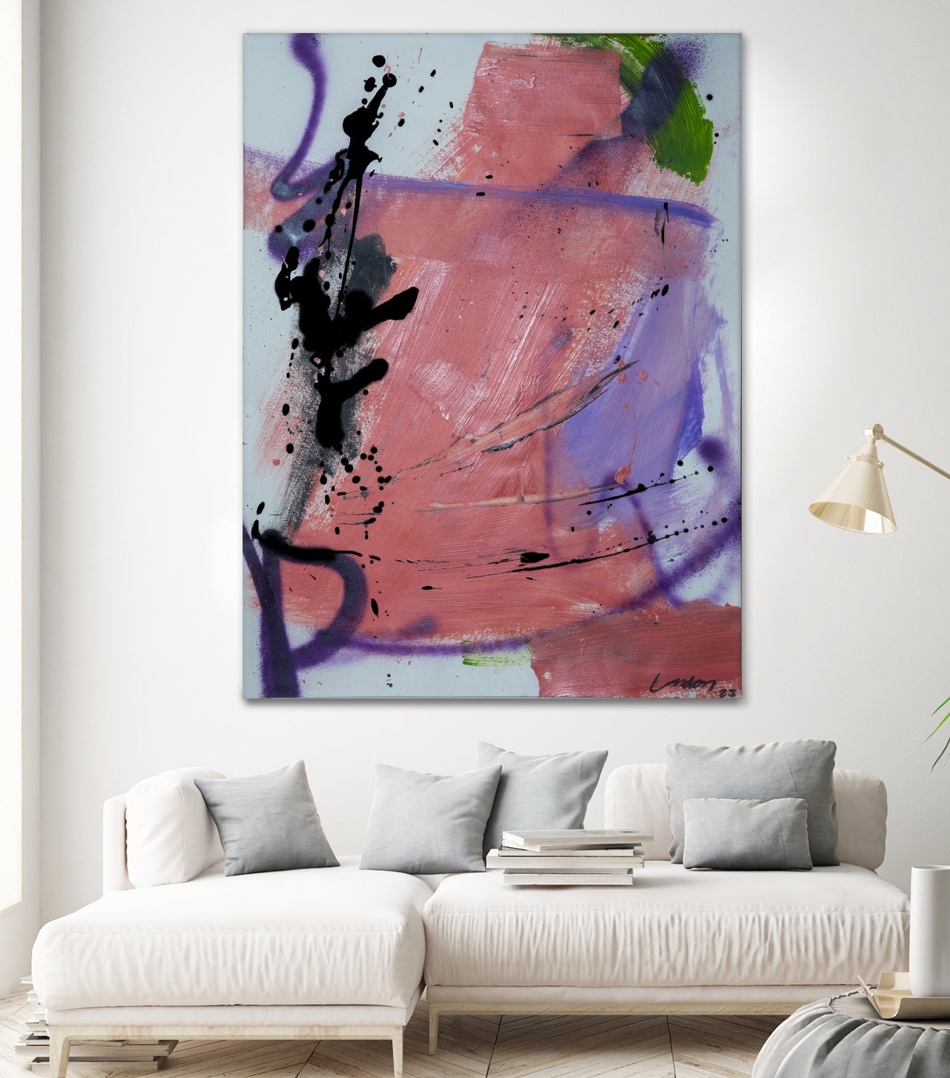 Pink Rage No 3 by Janet London on GIANT ART - coral pink abstract