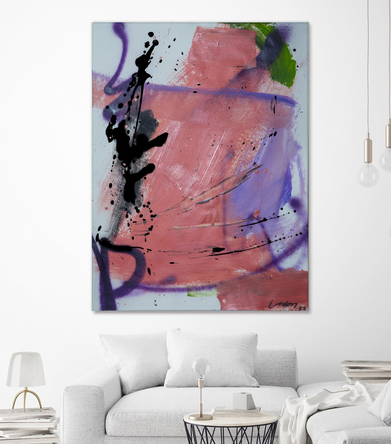 Pink Rage No 3 by Janet London on GIANT ART - coral pink abstract