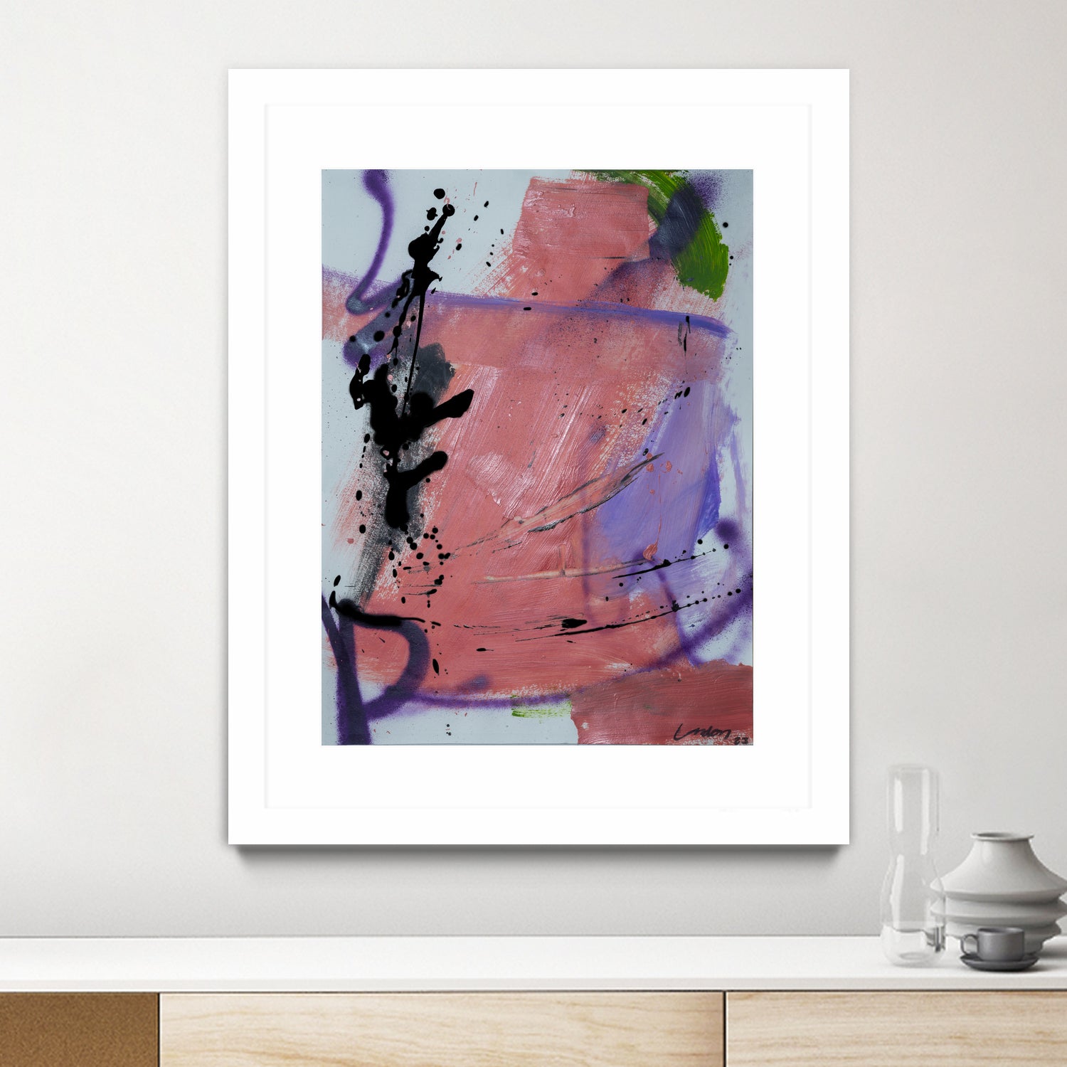 Pink Rage No 3 by Janet London on GIANT ART - coral pink abstract