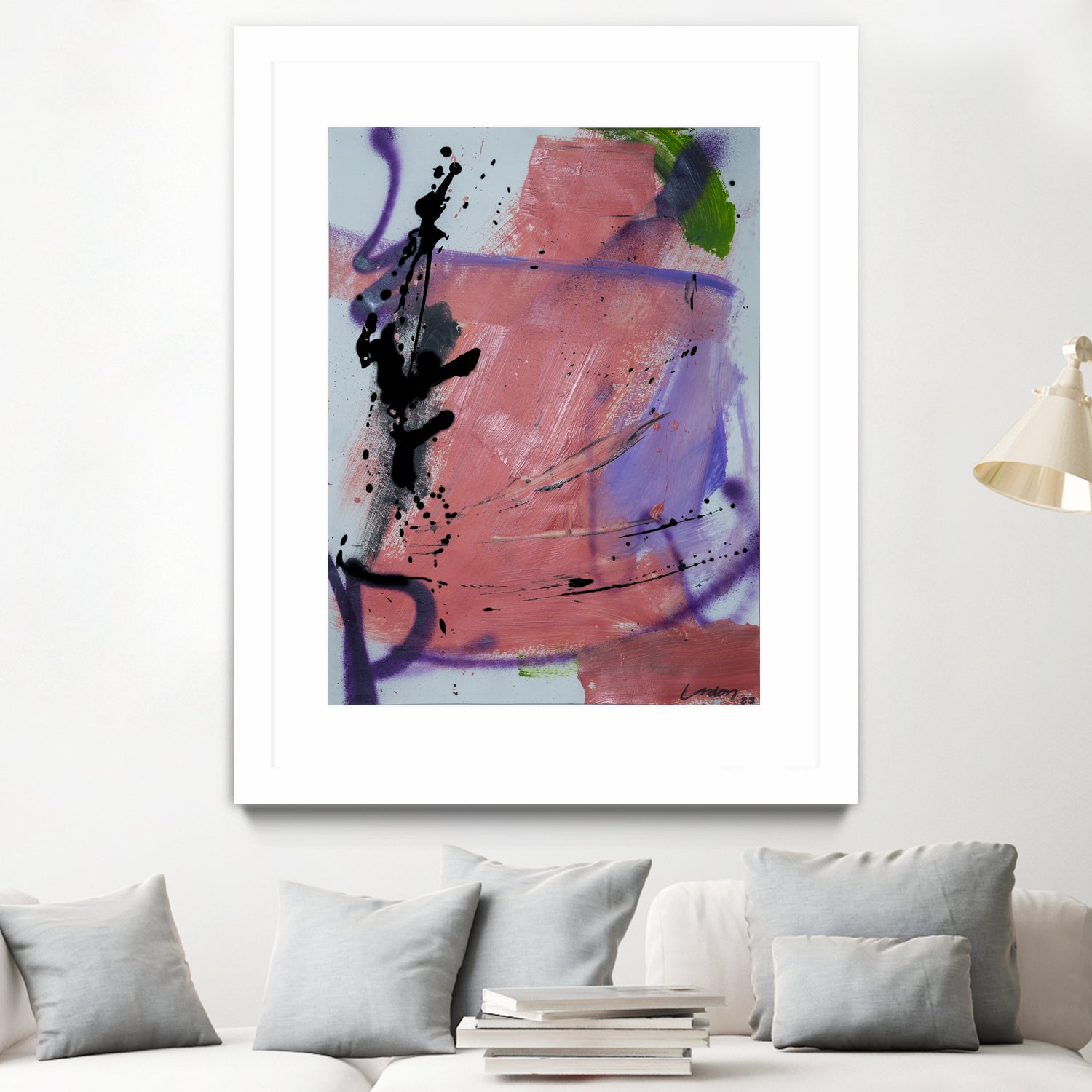 Pink Rage No 3 by Janet London on GIANT ART - coral pink abstract