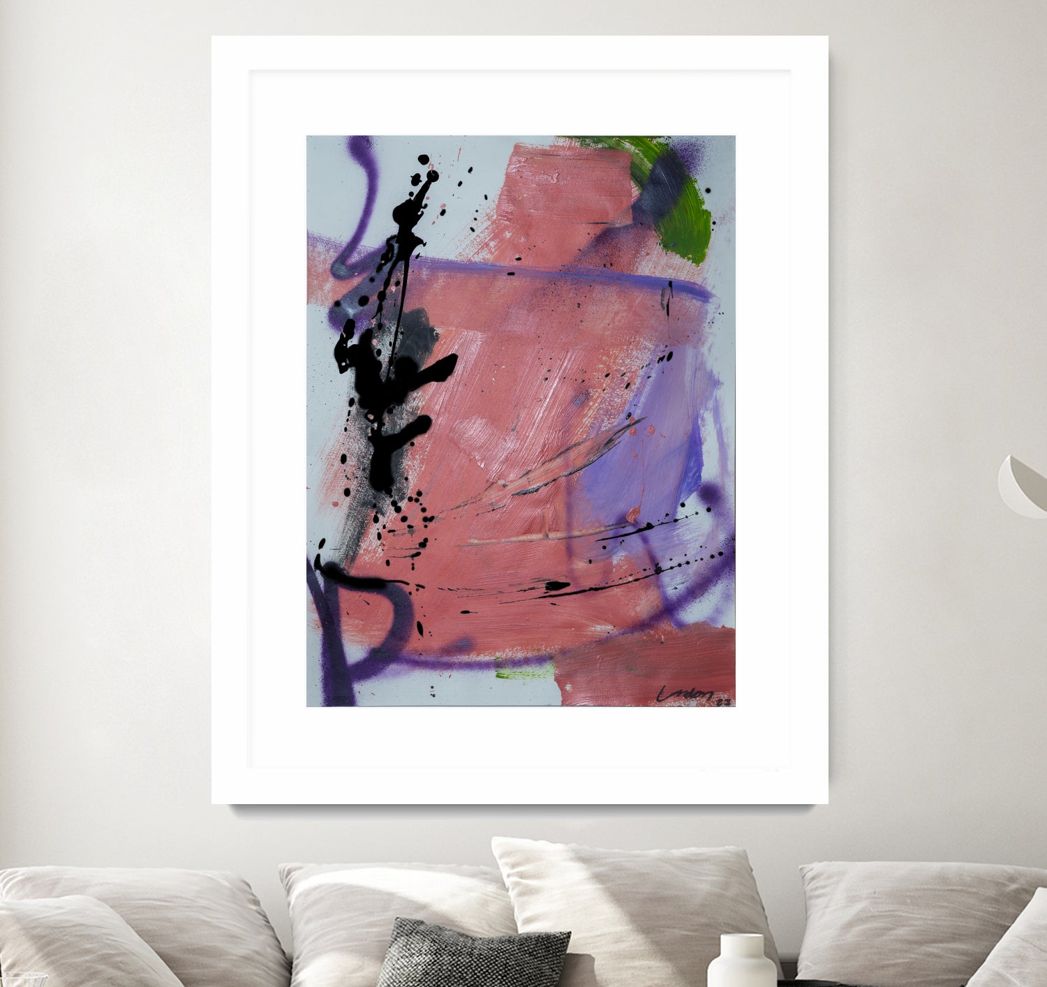 Pink Rage No 3 by Janet London on GIANT ART - coral pink abstract