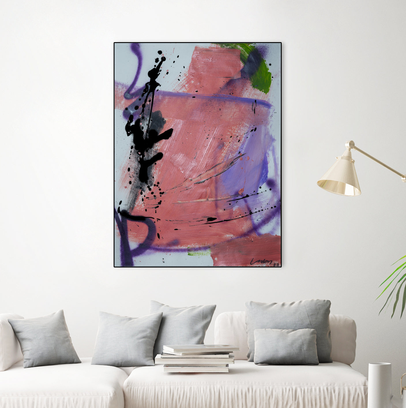 Pink Rage No 3 by Janet London on GIANT ART - coral pink abstract