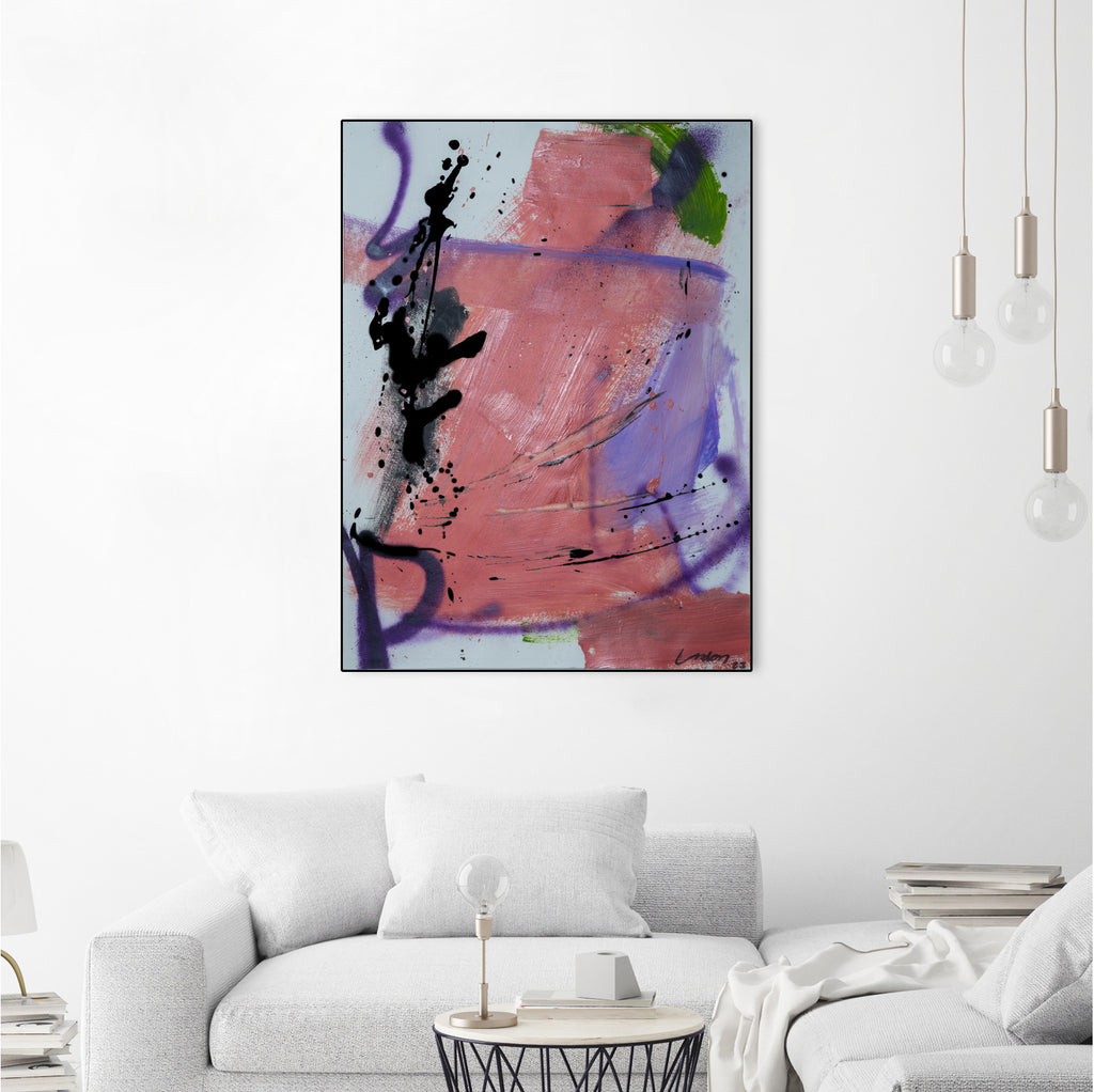 Pink Rage No 3 by Janet London on GIANT ART - coral pink abstract