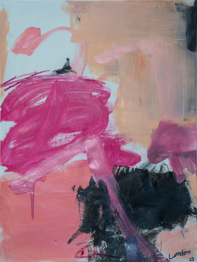 Pink Meltdown by Janet London on GIANT ART - black abstract