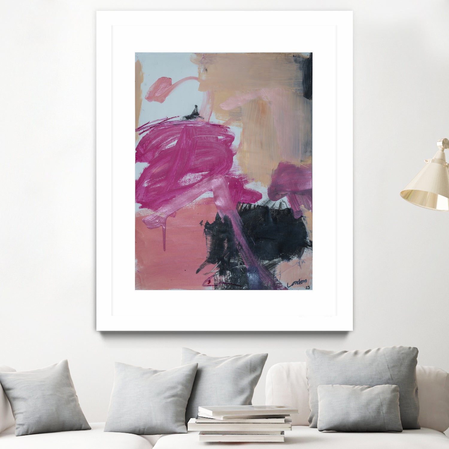 Pink Meltdown by Janet London on GIANT ART - black abstract