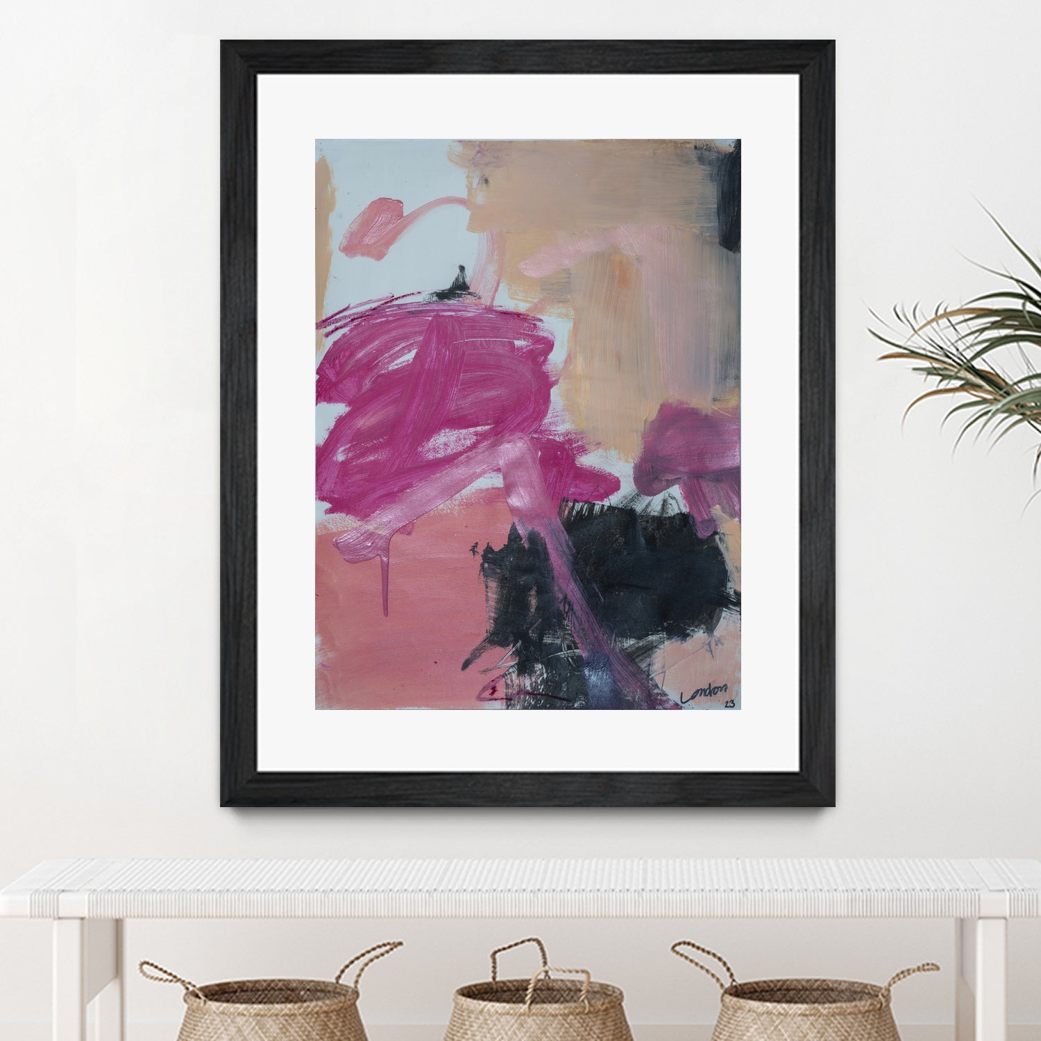 Pink Meltdown by Janet London on GIANT ART - black abstract