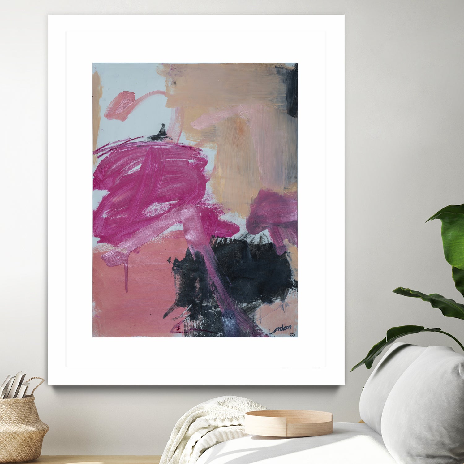 Pink Meltdown by Janet London on GIANT ART - black abstract