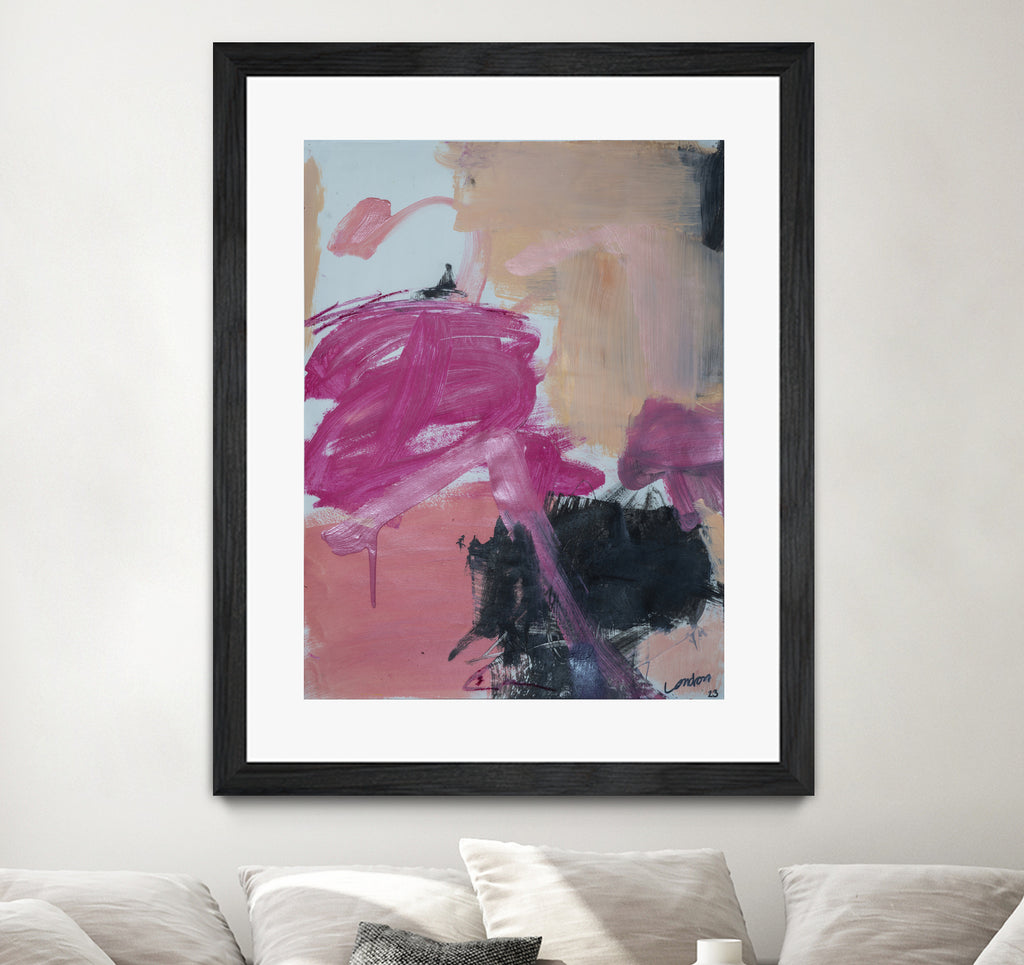 Pink Meltdown by Janet London on GIANT ART - black abstract