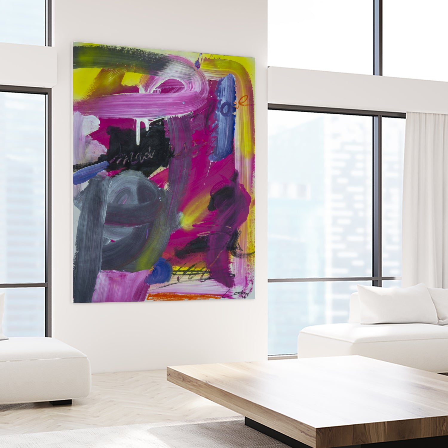 The Madness of Love by Janet London on GIANT ART - fluo pink abstract