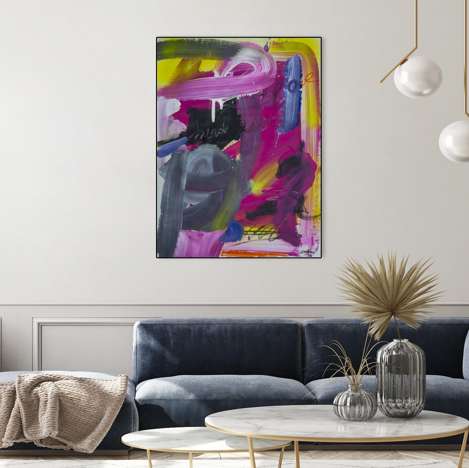 The Madness of Love by Janet London on GIANT ART - fluo pink abstract