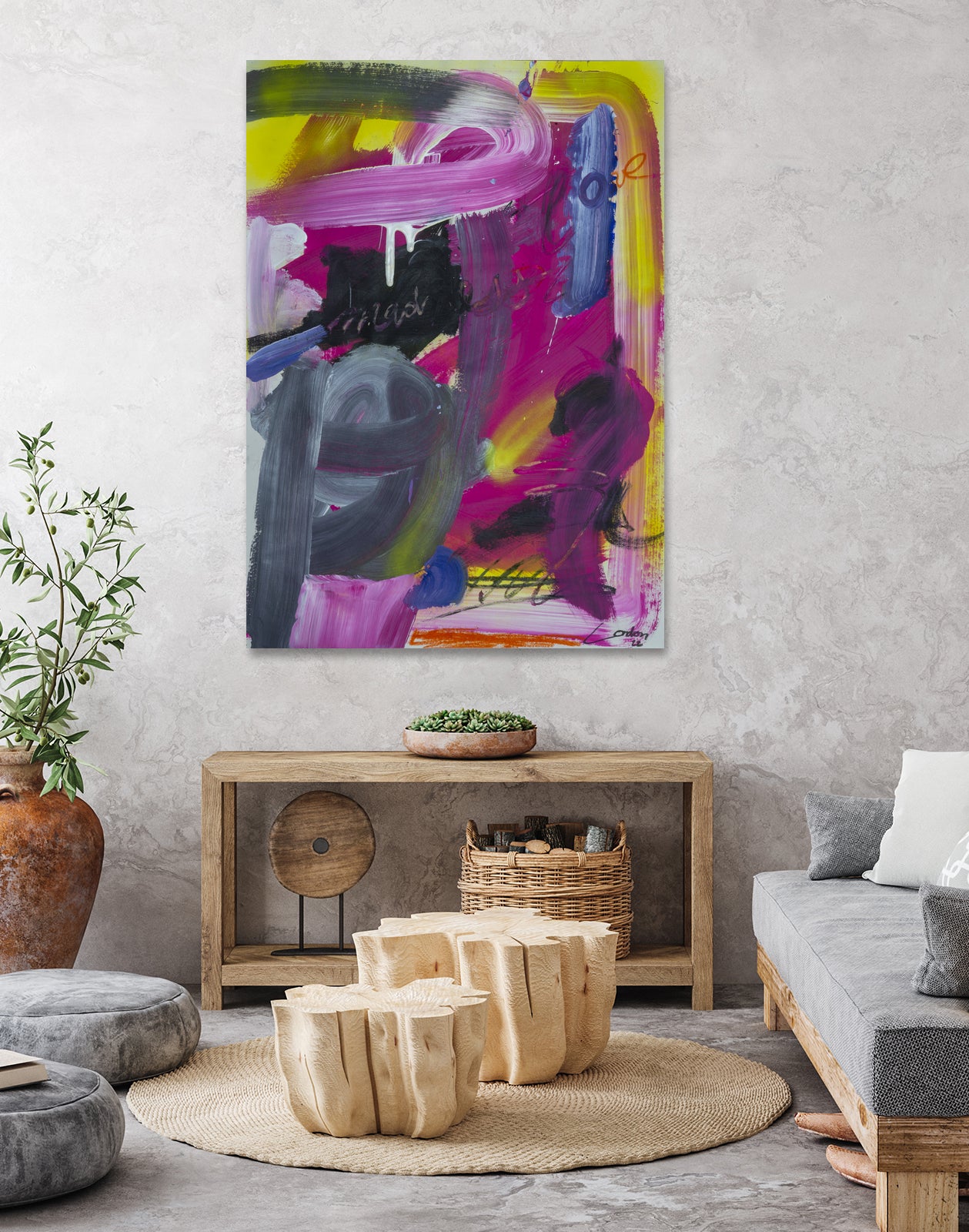 The Madness of Love by Janet London on GIANT ART - fluo pink abstract