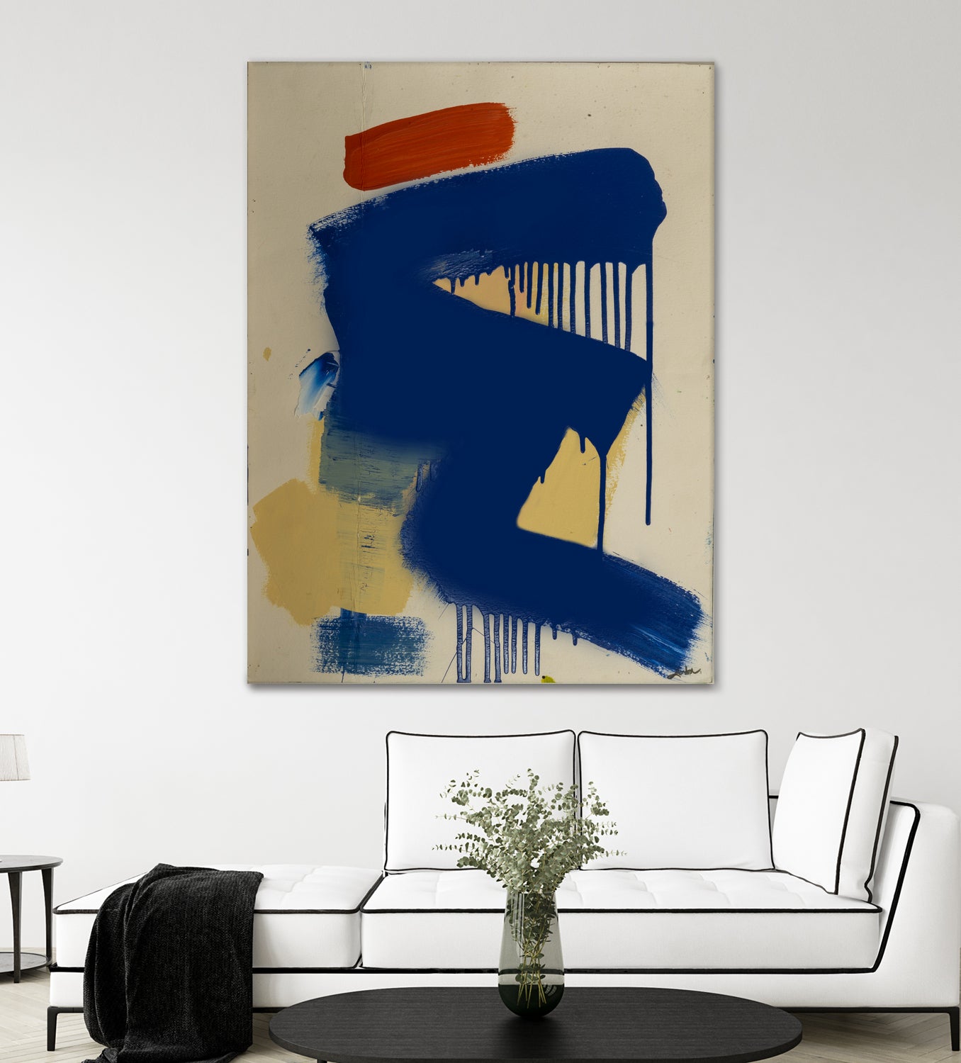 Blue and Orange No 1 by Janet London on GIANT ART - blue abstract