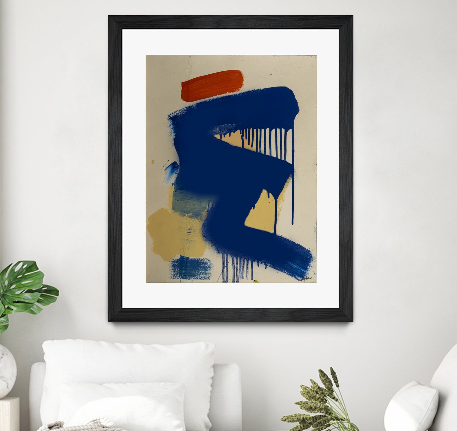 Blue and Orange No 1 by Janet London on GIANT ART - blue abstract