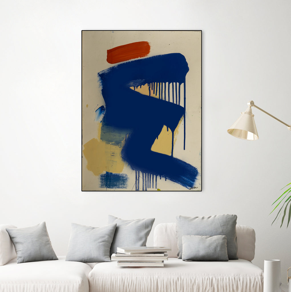 Blue and Orange No 1 by Janet London on GIANT ART - blue abstract