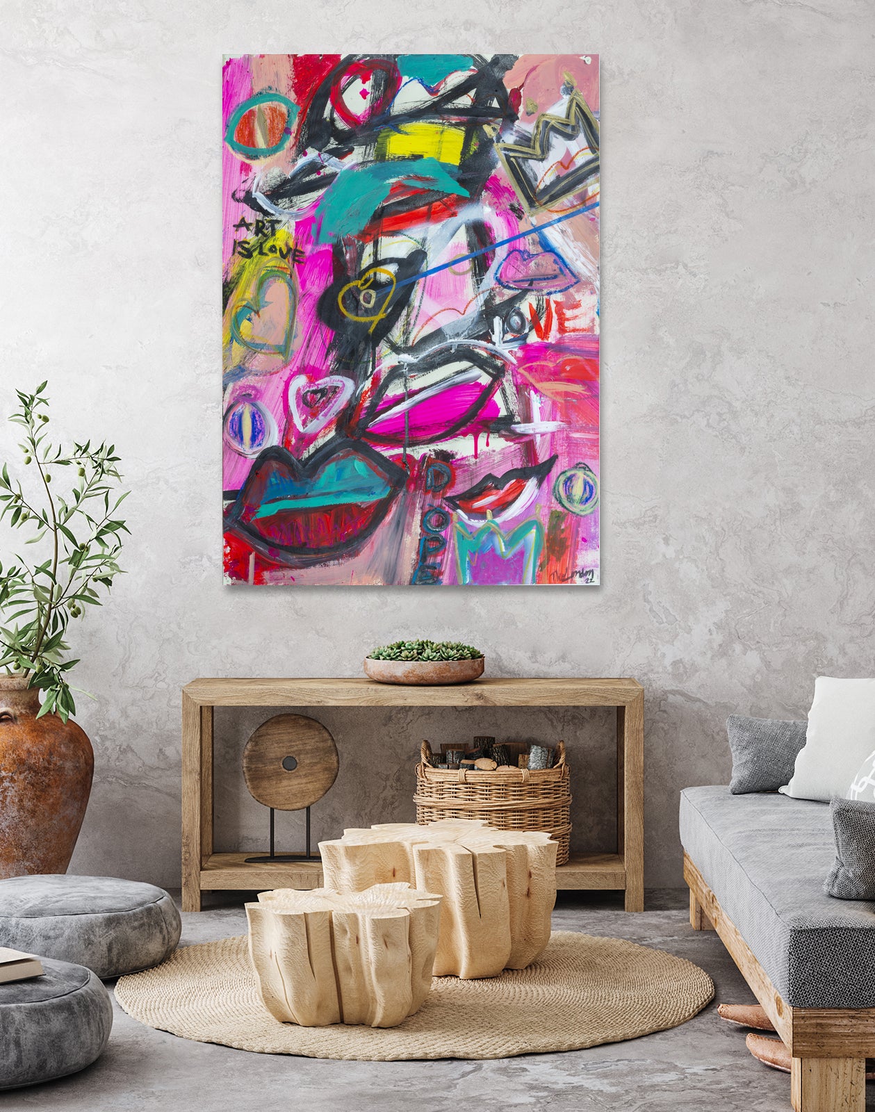 Art is Love by Janet London on GIANT ART - pink abstract