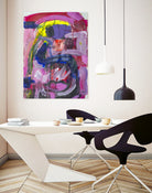 A Kiss in the Chaos by Janet London on GIANT ART - fluo pink abstract