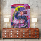 A Kiss in the Chaos by Janet London on GIANT ART - fluo pink abstract