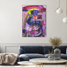 A Kiss in the Chaos by Janet London on GIANT ART - fluo pink abstract