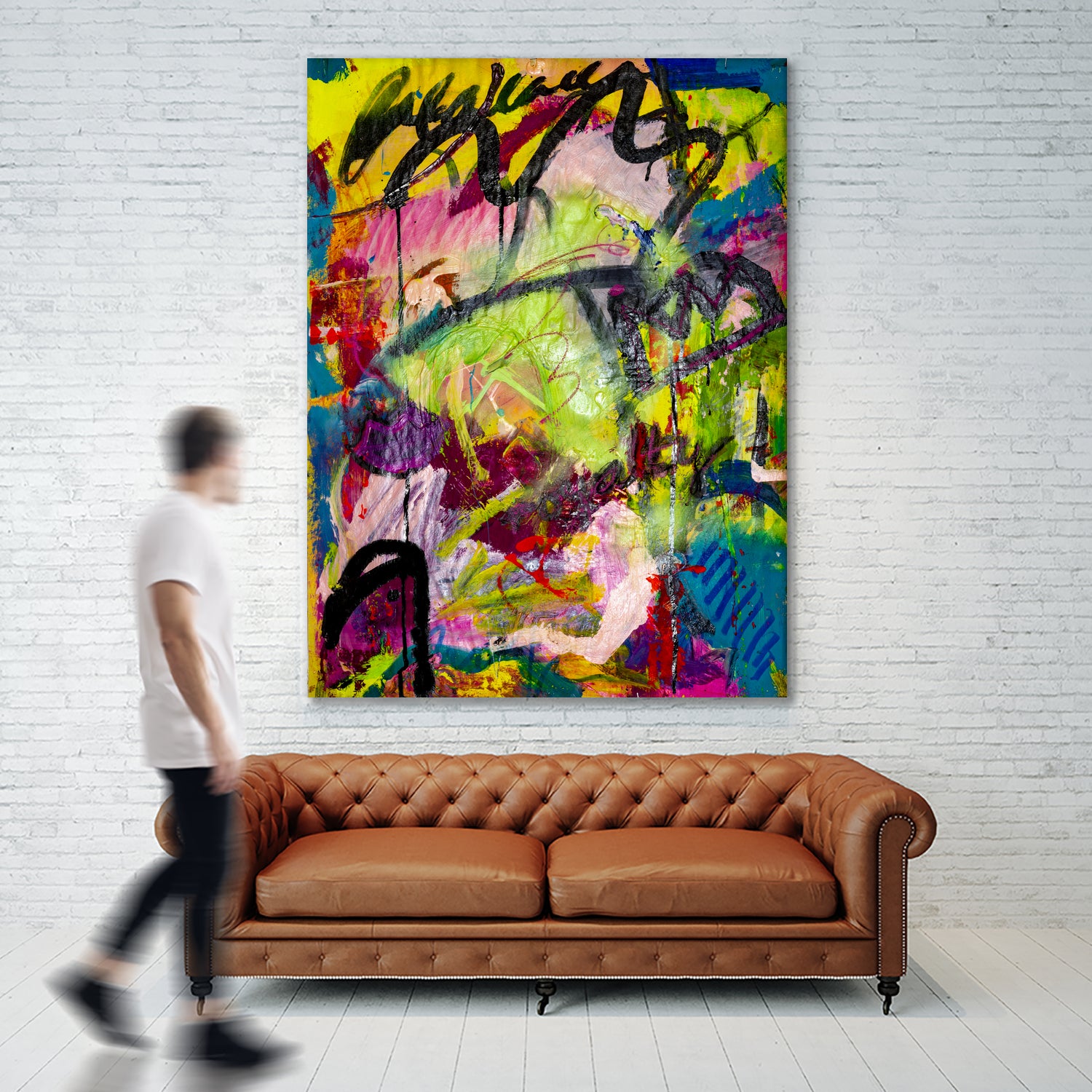 Festive Majesty by Janet London on GIANT ART - fluo yellow abstract