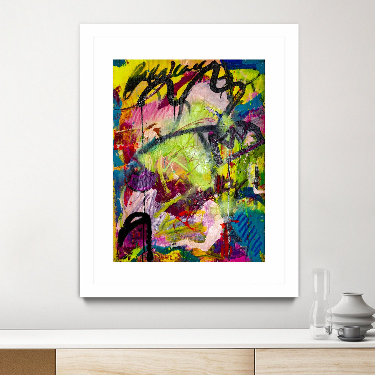 Festive Majesty by Janet London on GIANT ART - fluo yellow abstract