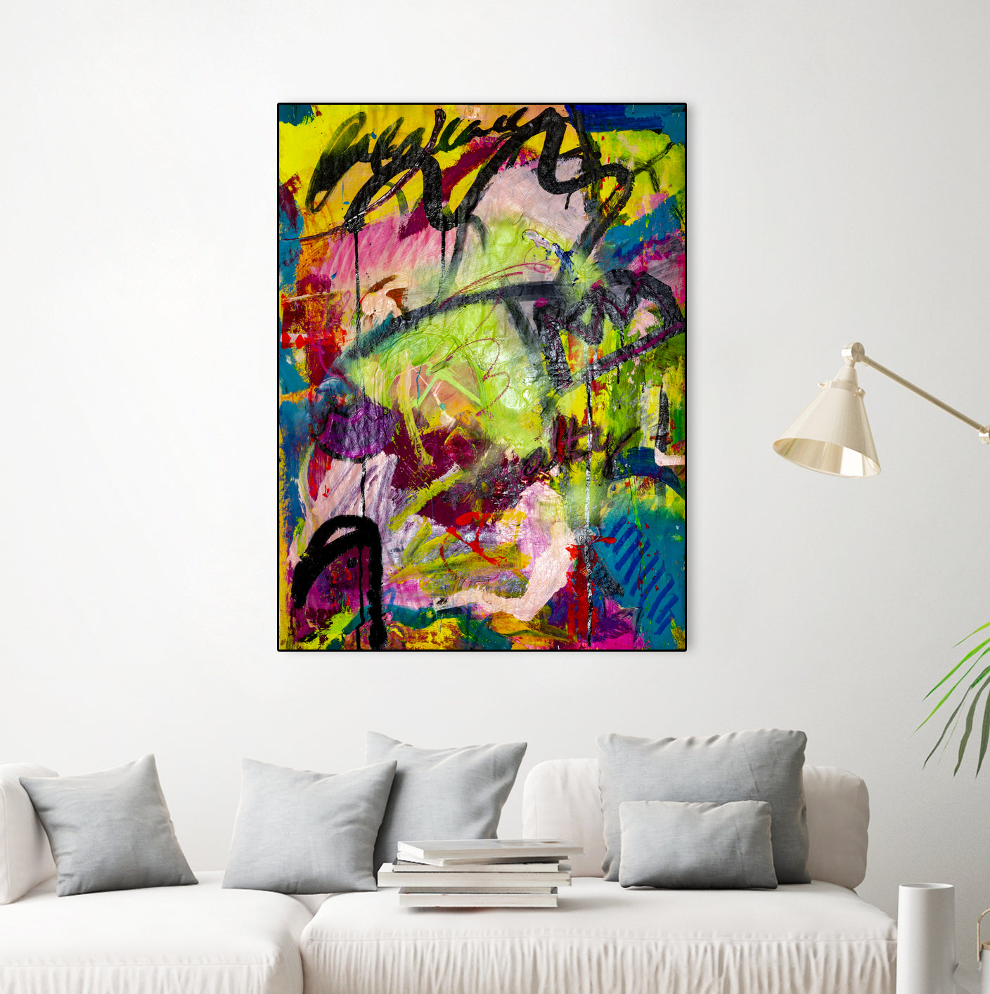 Festive Majesty by Janet London on GIANT ART - fluo yellow abstract