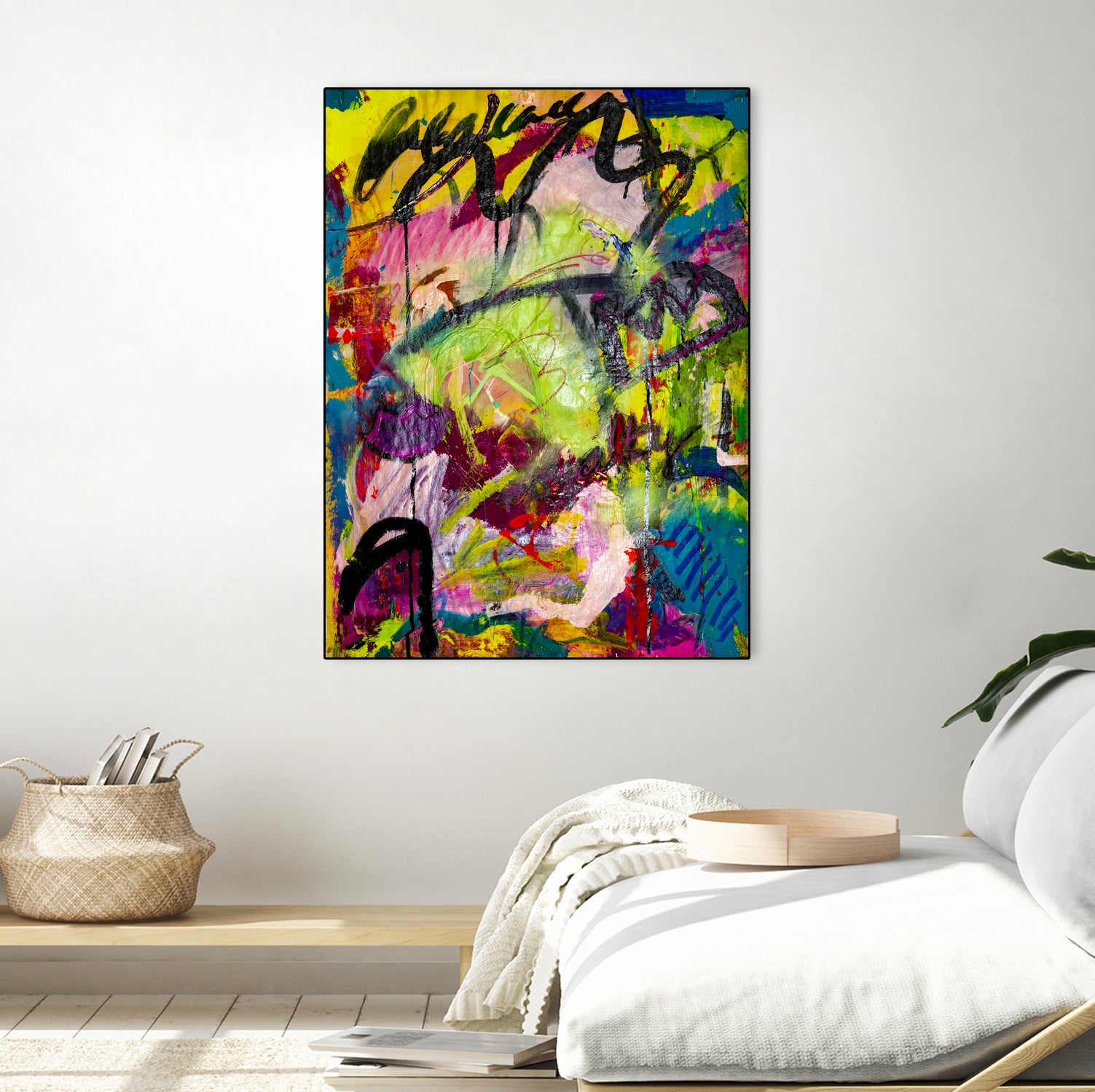 Festive Majesty by Janet London on GIANT ART - fluo yellow abstract