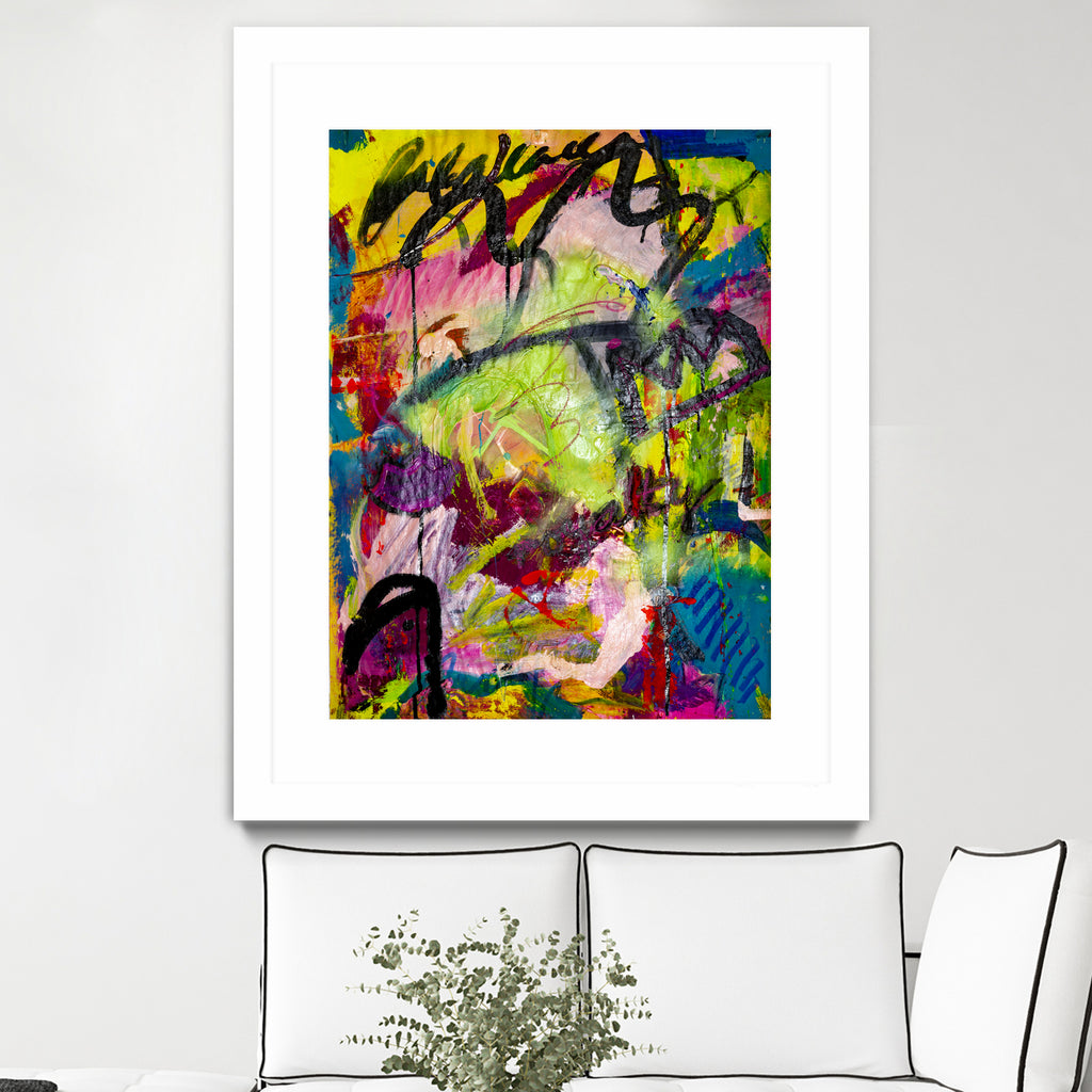 Festive Majesty by Janet London on GIANT ART - fluo yellow abstract