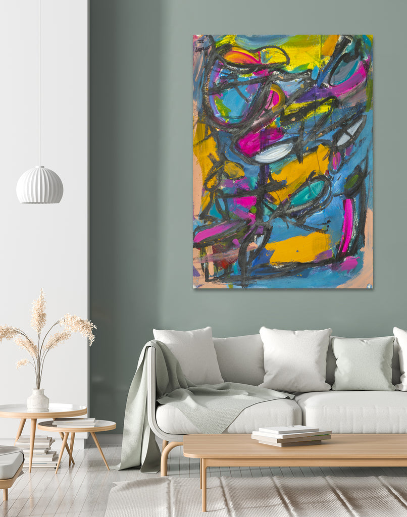 Where Helicopters and Whales Fly by Janet London on GIANT ART - blue abstract
