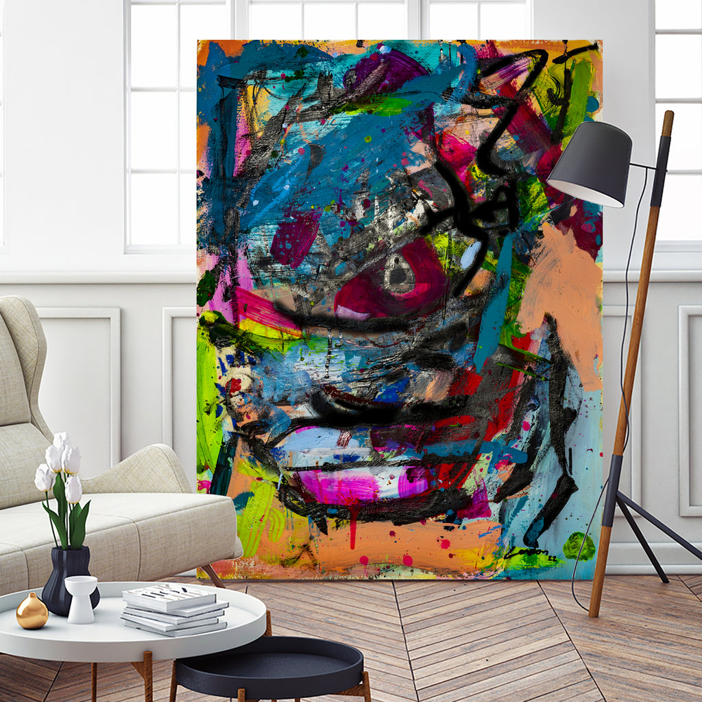 Inside the Chaos of Love by Janet London on GIANT ART - blue abstract