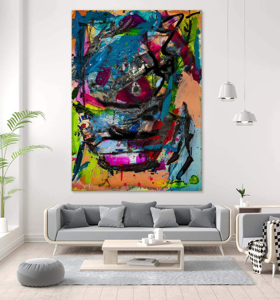 Inside the Chaos of Love by Janet London on GIANT ART - blue abstract